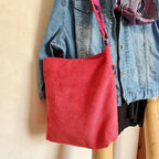 Sac Fourre-tout velours côtelé rose et intérieur Wax