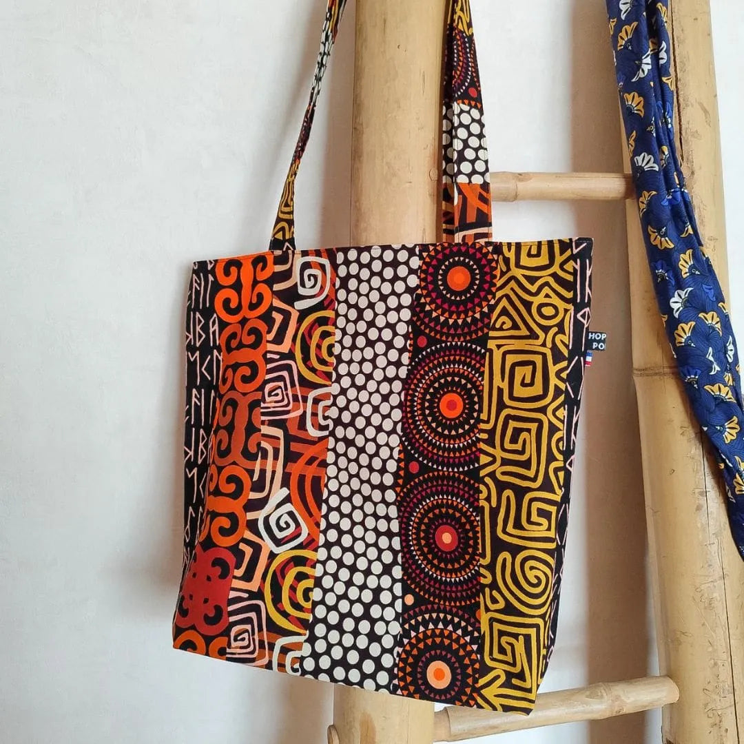 Tote bag Wax multi motifs ethnique - Hop Ho Pop's