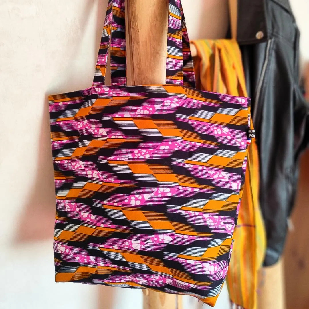 Tote bag en tissu Wax - Collection 2025 - Hop Ho Pop's