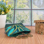 Trousse en velours et tissu Wax