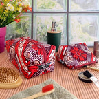 PACK Trousse de toilette + Trousse à maquillage - Tissu Wax - Hop Ho Pop's