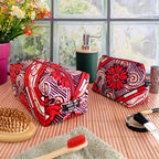 PACK Trousse de toilette + Trousse à maquillage - Tissu Wax - Hop Ho Pop's