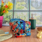 Trousse de toilette rectangulaire en tissu Wax