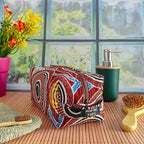 Trousse de toilette rectangulaire en tissu Wax